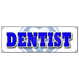 72" Dentist Banner Sign Dental False Teeth no Appointment x-Rays Cleaning DDS