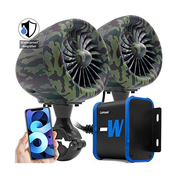 GoHawk TJ4-W Camo Green Waterproof Amplifier 4" Full Range Bluetooth