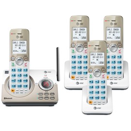 AT&T AT&T 4-Handset DECT 6.0 Expandable Cordless Home Phone with Large Display, Big Buttons, Answering Machine, Smart Call Blocker, Bluetooth Connect to Cell, Long Range, Caller ID, Speakerphone: DL72419