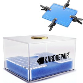 TCG Humidor Repair Kit - Includes 2 Acrylic Flattening Plates & 4 Spring Clamps & Custom Fit Base Sponge for Trading Card Care Kit Restoration - Improve Card Grading