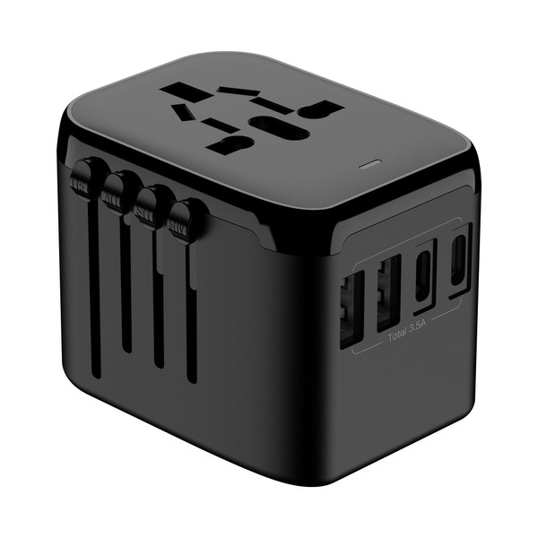 Universal Travel Power Adapter, International Socket Converter with USB Ports,
