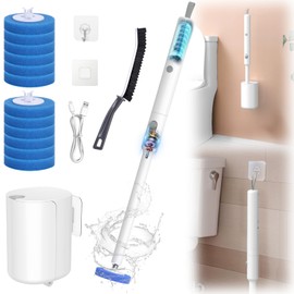 XANGNIER Disposable Toilet Brush and Holder Set with 12 Disposable Toilet Wand Refills,Toilet Bowl Cleaner Brush,Bathroom Cleaning Scrubber Brush Supplies for House,New Home Essentials Accessories