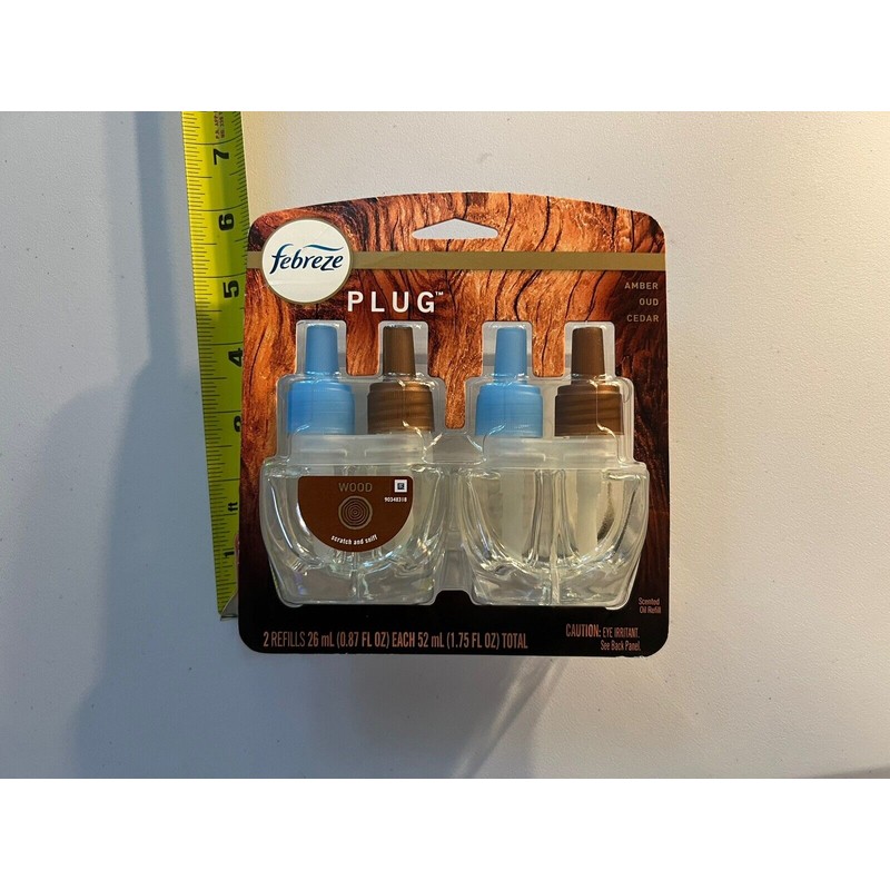 Febreze Plug Wood Amber Oud Cedar Scented 2x26ml Oil Refill