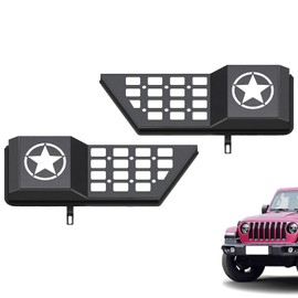 AIAUTOAIEV Front Door Pocket Metal Storage Box for Jeep Wrangler JL JLU 4XE 2018-2025 & Gladiator JT 2020-2022 2023 2024 2025 Accessories Door Storage Organizer(Not Power Seat) (Star Rear Door)