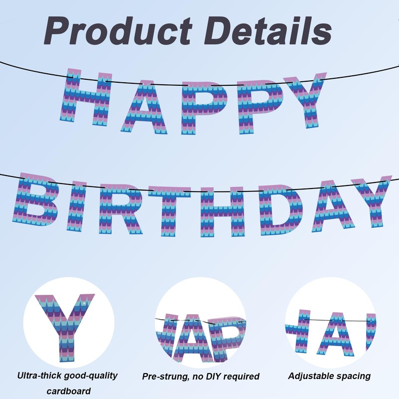 Happy birthday Banner, Pre-String Gaming Theme Birthday Party Hanging Decorations