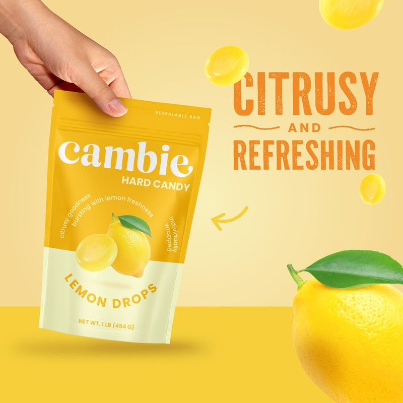 Cambie Lemon Drops Hard Candy - 1 Pound of Classic