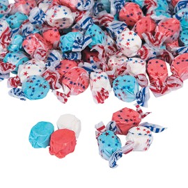 USA Patriotic Red, White and Blue Taffy Candy for Fourth of July - Bulk 1.5 pounds, 67 Pieces - 4th of July Candy and Party Favors