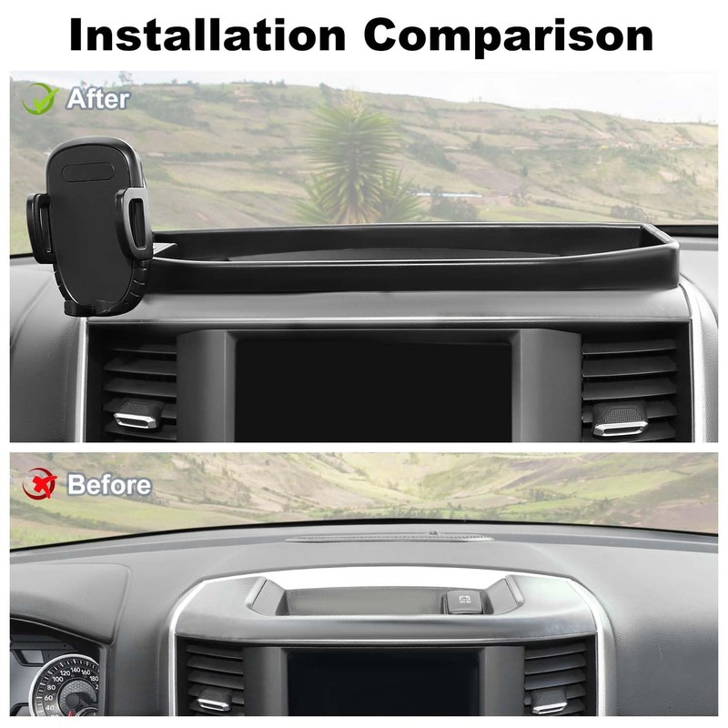 JWWY Phone Holder Mount with Storage Tray Central Dashboard Phone