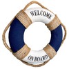 Welcome On Board Life Ring Dark Blue Lifebuoy Nautical Bathroom