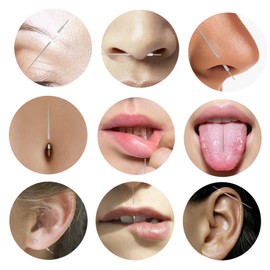 14G 16G 18G 20G Piercing Taper Flat Back Earring Applicator Tool Piercing Changing Tool Threadless Insertion Pin Screw On Assistant Tool Ear Nose Piercing Stretching Kit (14G+16G+18G+20G)