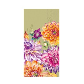 IHR Ideal Home Range Dinner Napkins Disposable 3-Ply Paper Hand Towels, 8.5" x 4.5", Dahlina, 16-Count