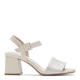 Rockport Women's Farrah 2-Piece Heeled Sandal, Vanilla Textile, 8 Wide