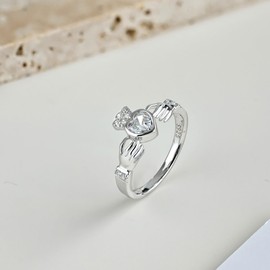 Claddagh Rings 925 Sterling Silver Claddagh Heart Rings Irish Celtic Jewellery for Women, Sterling Silver, No Gemstone