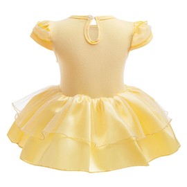 Lito Angels Baby Girls Princess Belle Fancy Dress Up Costume Infant Onesie Bodysuit Romper Birthday Outfits with Headband Age 6-9 Months