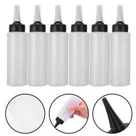 6 Pcs Hair Wash Shampoo Applicator Bottle with Cover Hair Salon Squeeze Refill Bottles