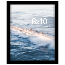 Fisnish 8x10 Picture Frame, for Tabletop Display, Horizontal or Vertical Wall Mounting, Black