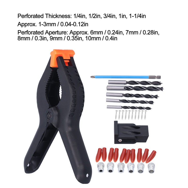 35Pcs Oblique Hole Locator Drill Guide Aluminum Alloy Bit Screw