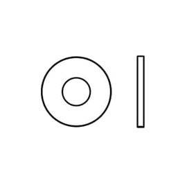 5/16" Flat Washers, USS, Plain, Low Carbon Steel, 25 Pack