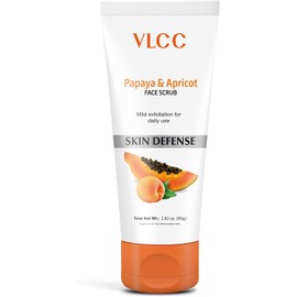 VLCC Exfoliante Facial de Papaya y Albaricoque - Limpiador Facial con Aloe Vera y Piña - Exfoliante Facial Suave para Piel Suave - 80 g