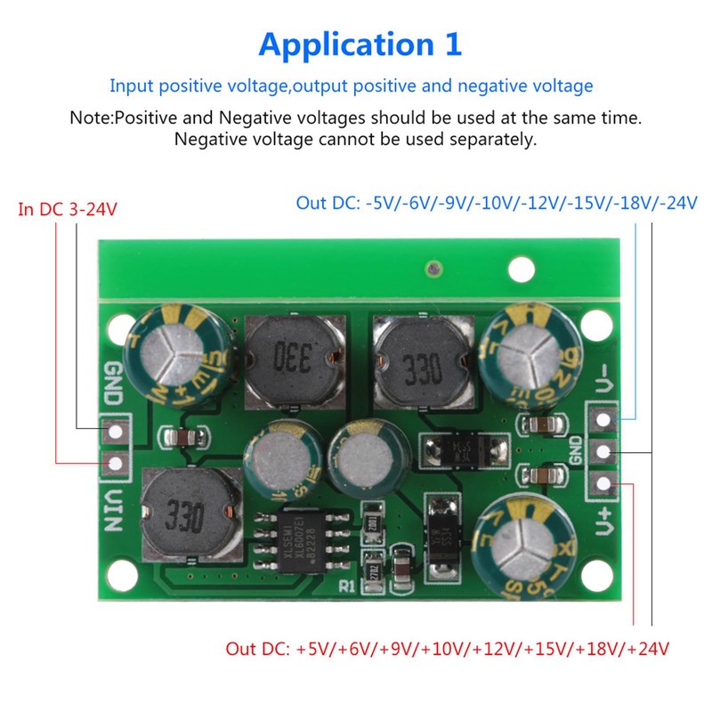 DC DC Positive & Negative Voltage Boost Buck Converter (Output