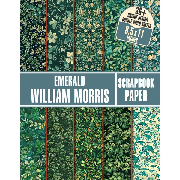 Emerald William Morris Scrapbook Paper: 36+ Elegant Emerald Green Patterned