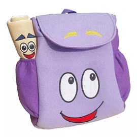 Generic Linda Mochila Bordada De Dibujos Animados Con Mapa