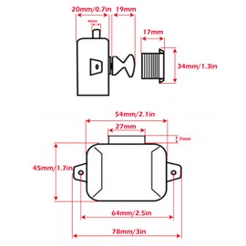 WTpin Set of 2 Cabinet Push Button Lock, Push Button Catch Door Lock Metal, Door Locking Cabinet Lock Catch, for Door, Cabinet, Motorhome, Yacht, Ship