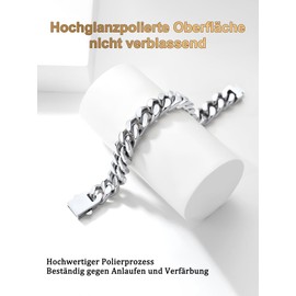 Bestyle Miami Curb Chain Bracelet, for Men/Women, Stainless Steel, Chic, with Engraving, Customisable Gift, Stainless Steel