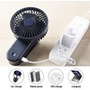 KONPWAY Portable Clip on Mini Desk Fan, 2400mAh Rechargeable USB
