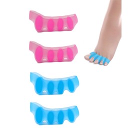 TPZORJX 2 Pairs Toe Separators, Hallux Valgus Correction, Toe Separator for Men and Women for Yoga Exercises, Foot Correction, Hallux Valgus and Relief from Hammer Toes (Pink, Blue)