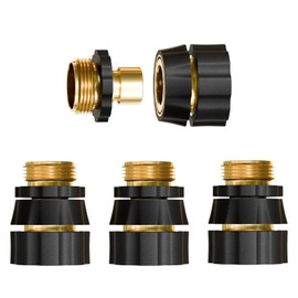 ENNSOO Quick Connect Hose Fittings, 3/4 Inch Water Garden Hose Quick Connect and Female Set with Rubberized Grips, Aluminum Garden Hose Fitting Quick Connector for Garden Kitchen (4 Set)