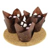 Cooyeah 200pcs Brown Tulip Cupcake Liners Golden Printed Natural Muffin