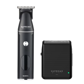 Supreme Trimmer Multigroomer SMG3030 + Solo LiTE Foil Shaver Kit | Wet/Dry 14PC Kit All-in-one Nose, Ear, Head & Face Precision Beard Trimmer | Pocket Shaver for Barbers & at Home Use