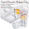 3 Pieces Perfume Tray Crystal Vanity Tray Mirrored Crystal Cosmetic