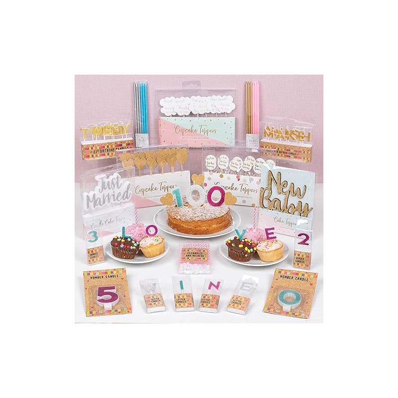 12 Gold Heart Shaped Cupcake Toppers Party Supplies Celebration Accessories