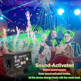 URAQT Dj Disco Lights Party Lights, Northern Lights, USB Sound Activated Strobe Stage Effect Atmosphere Lights Indoor Projector for Party, Family Birthday, Wedding, Karaoke, Holiday Mood Lights