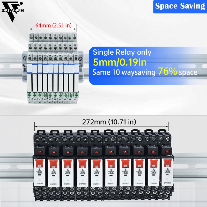 UL Listed 10Pcs Electromechanical Relay Power Relay 110V-120V AC/DC HF41F/60-ZS