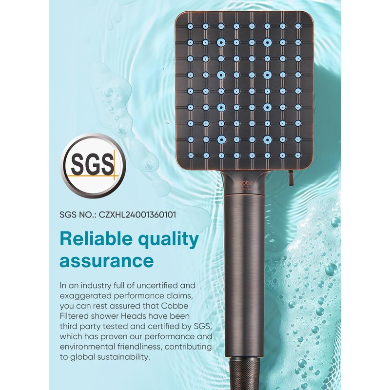 Cobbe Filtered Shower Head with Handheld, High Pressure 6 Spray