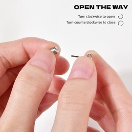 Candyfancy 3 Pairs 316L Surgical Stainless Steel Earrings Set,Size 6mm 7mm 8mm,AAA Cubic Zirconia Single Ears Stud, Simple, Transparent, Multiple Hole Earrings,Hypoallergenic