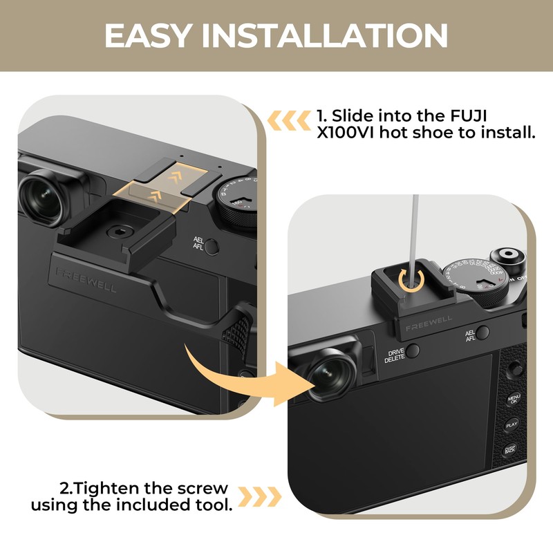 Freewell Thumb Grip for Fuji X100VI with Cold Shoe Mount