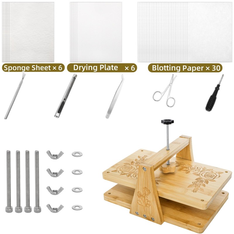 Pumtus Large Flower Press Kit, 6 Layers 11" x 7"