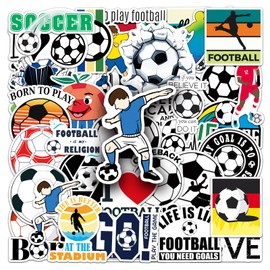 Nurila Pack of 50 Children's Stickers Set, Football Sticker Suitable for Laptop, Phone, Water Bottle, Bicycle, Suitcase, Scrapbook, Photo Albums, DIY Cute Stickers Aesthetic