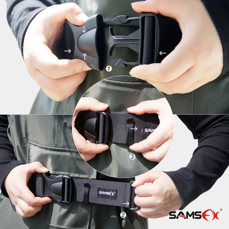 SAMSFX 2" Adjustable Fishing Wader Belt Duty Wading Belts Fits
