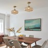 KCO Lighting Amber Bubble Glass Ceiling Light Mid Century Modern