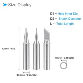 CoCud Soldering Iron Tips, 4x41mm I+B+K Series, Solder Tips Fine Soldering Gun Replacement Solder Welding - (Applications: for Soldering Irons Soldering Station), 3 Pieces