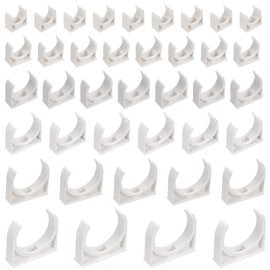 Mardatt 140Pcs U-Shaped PVC Water Pipe Clamps Clips U-Shaped Buckles 16mm(1/2"), 20mm(3/4"), 25mm(1”), 32mm(1-1/4"), 40mm(1-1/2”), 50mm(2”) PVC Water Pipe Clips for Water Pipes Tubing Hoses Support