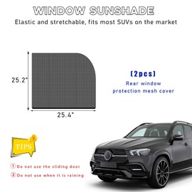 Ohleats - 2 parasoles para ventana de coche, para ventana delantera y trasera, para bloquear el calor y la protección UV, fundas de malla transpirable para ventana de bebé, accesorios universales para