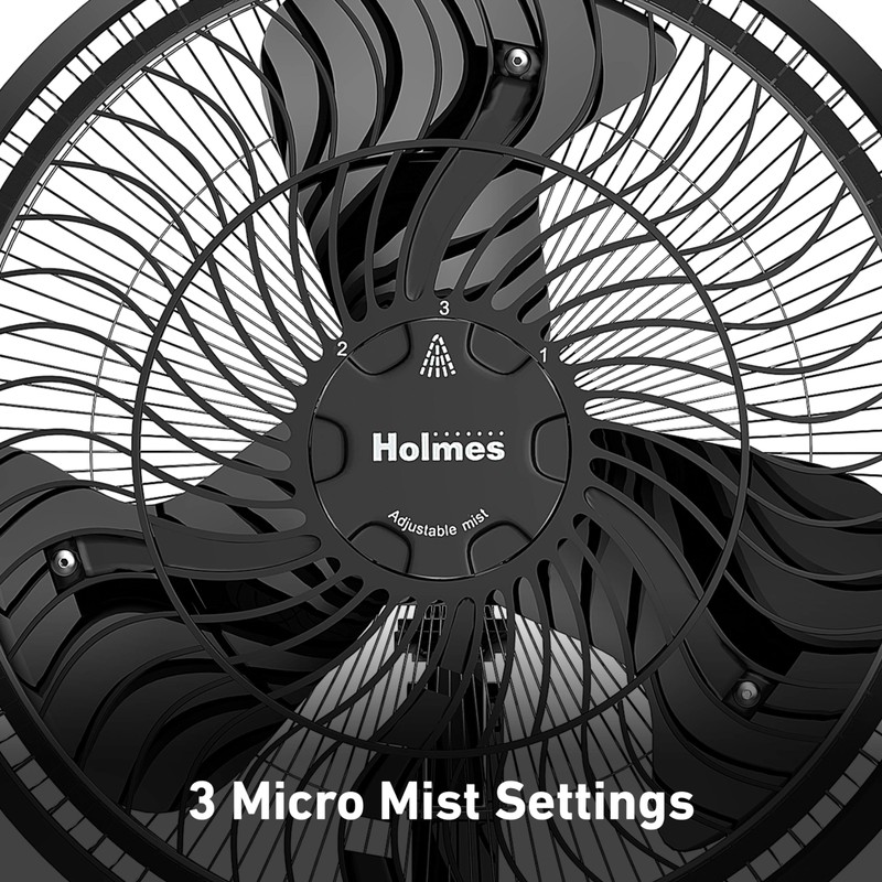HOLMES 16" Outdoor Misting Stand Fan, Hose Connection, 3 Speeds,