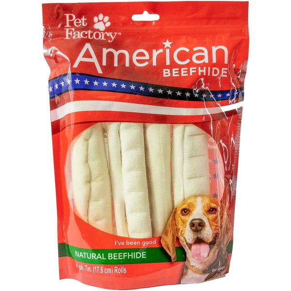 Pet Factory American Beef Hide Rolls Chews For Dogs (4