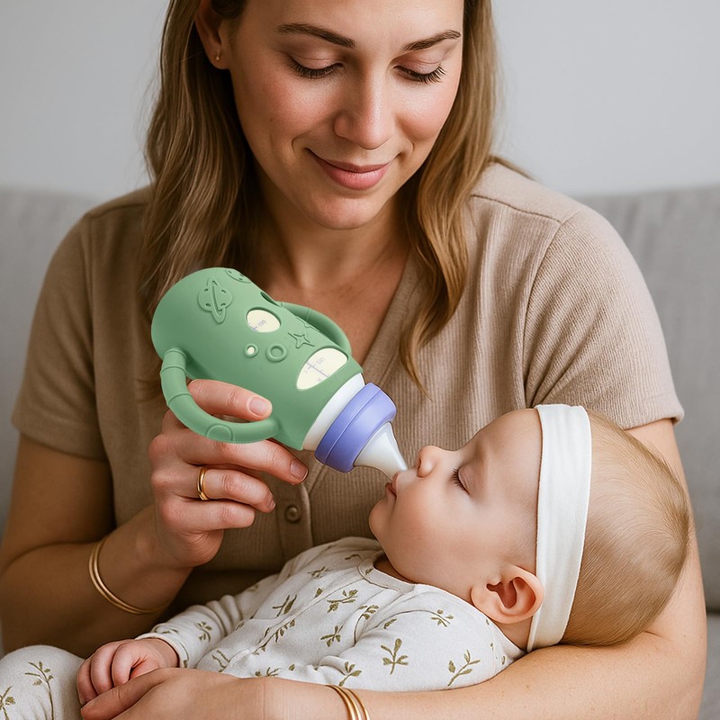 BUSOHA 3 Pack Silicone Sleeves for Lansinoh Glass Bottles -